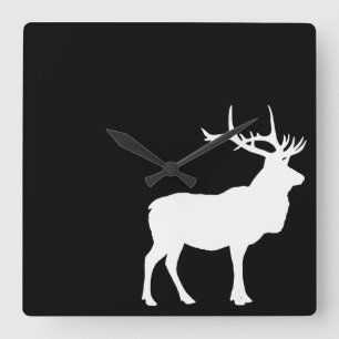Horloge Carrée Elk Silhouette