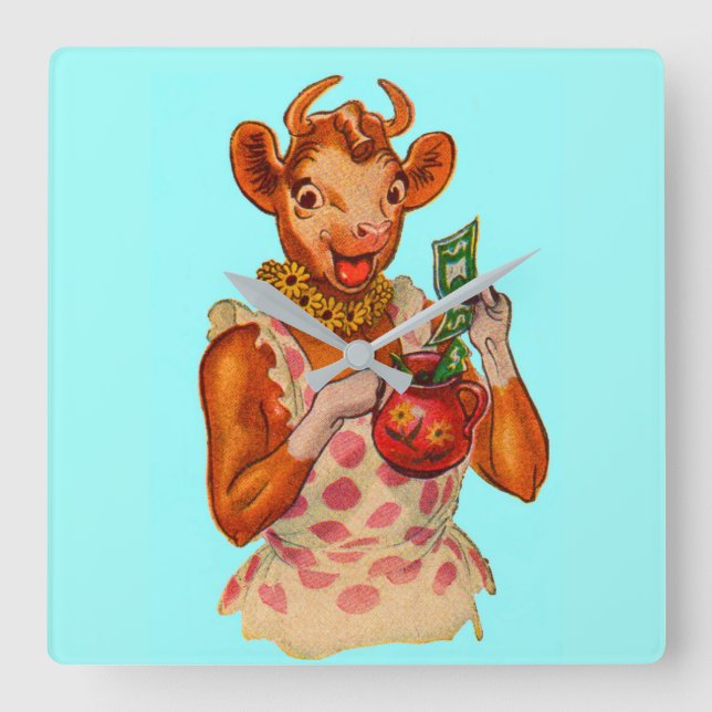 Horloge Carrée Elsie la vache, gestionnaire de fonds (Recto)