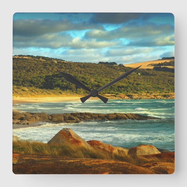 Horloge Carrée Emita Beach | Flinders Island, Tasmanie (Recto)