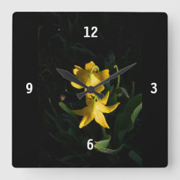 Horloge Carrée en Acrylique Lys de Glacier