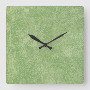 Horloge carrée en faux fini Marmorino vert