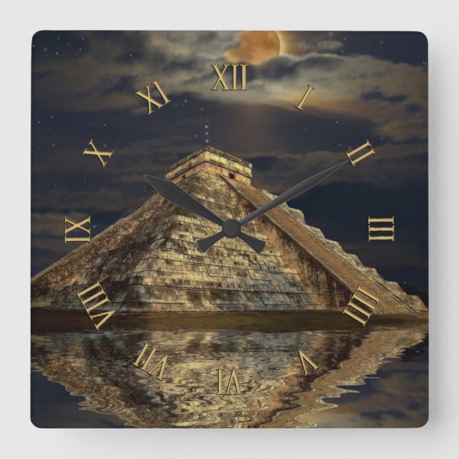 Horloge Carrée Endroits célèbres de temple de Chichen Itza - le (Recto)