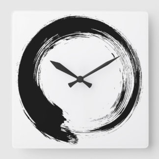 Horloge Carrée Enso Zen Circle