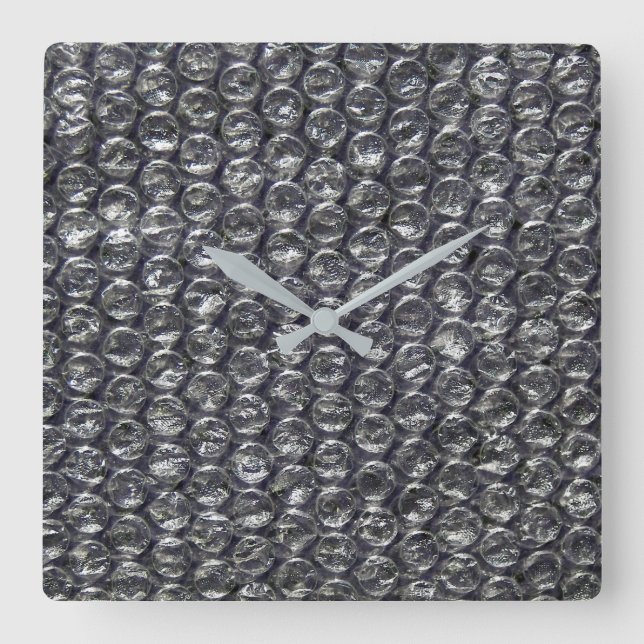 Horloge Carrée enveloppement de bulle noire (Recto)