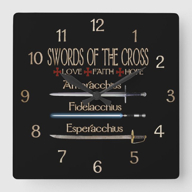 Horloge Carrée Épées Des Fans De Croix Dresde (Recto)