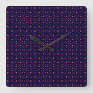 Horloge Carrée Équipe sportive violette et orange School Spirit
