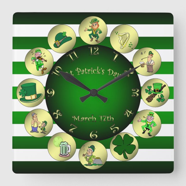 Horloge Carrée "Erin Go Bragh" (Recto)
