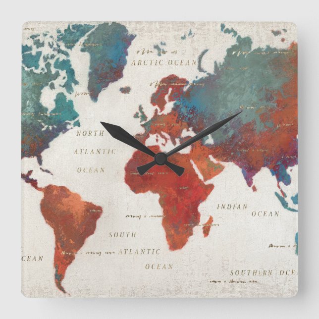 Horloge Carrée Errez souvent, errez toujours carte avec la (Recto)