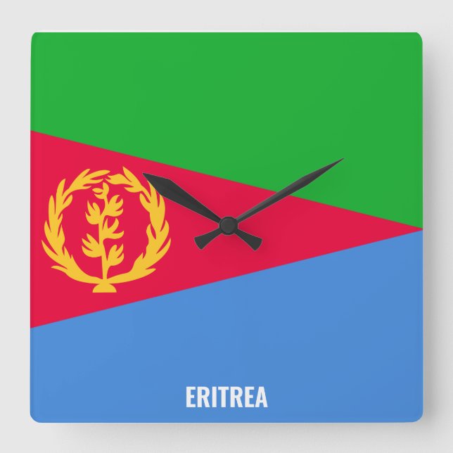 Horloge Carrée Erythrée Drapeau éblouissant patriotique (Recto)
