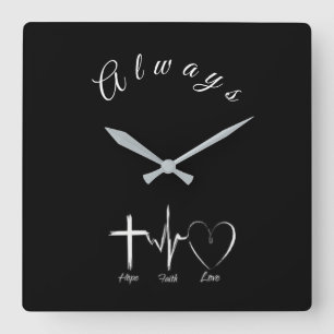 HORLOGE CARRÉE ****ESPÉRANCE FOI ET AMOUR**** FERMER