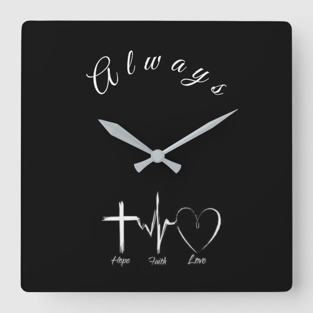 HORLOGE CARRÉE ****ESPÉRANCE FOI ET AMOUR**** FERMER (Recto)