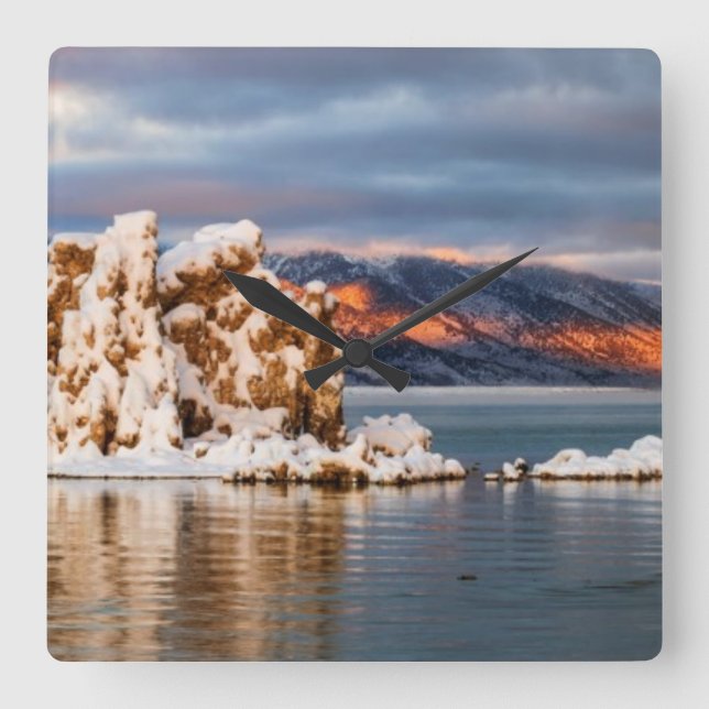 Horloge Carrée États-Unis, Californie, Sunrise au lac Mono (Recto)
