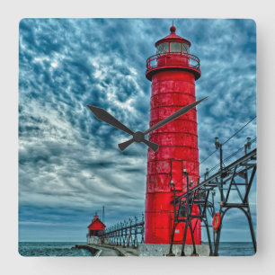 Horloge Carrée États-Unis, Grand Haven, Michigan, Lighthouse
