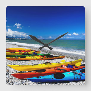 Horloge Carrée Été Kayaking