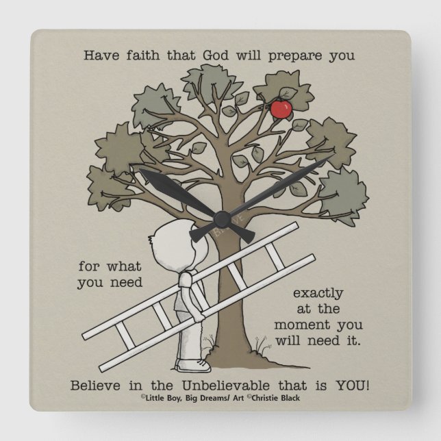 Horloge Carrée Être préparé (Recto)