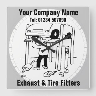 Horloge Carrée Exhaust & Tire Fitters