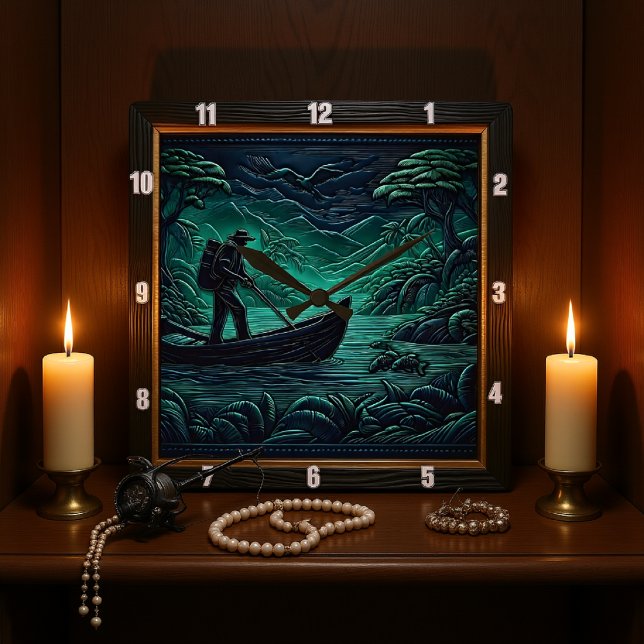 Horloge Carrée Expédition de la Jungle River (Créateur téléchargé)