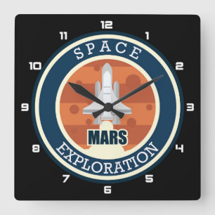 Horloge Carrée Exploration Mars / Espace