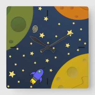 Horloge Carrée Exploration spatiale