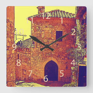 Horloge Carrée Eze, Provence kitchen clock