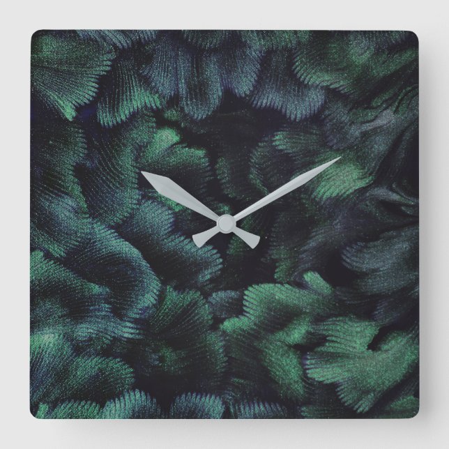 Horloge Carrée Faerie Forest  Square Wall Clock (Recto)