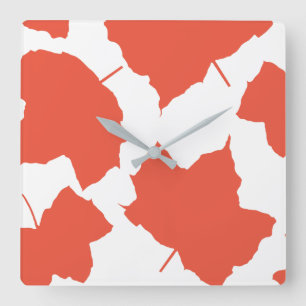 Horloge Carrée Fall Leaves Autumn Colors Orange Leaf Pattern Cool