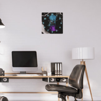 Horloge Carrée Fantasy Design | Cryptocurrency | Ethereum Marble