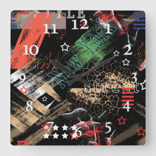 Horloge Carrée Fashionable abstract grunge