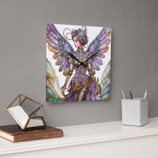 Horloge Carrée Fée de prune de sucre bijoux (Bureau)