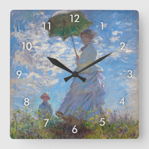 Horloge Carrée Femme avec Parasol, Monet