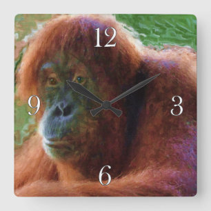 Horloge Carrée Femme en voie de disparition Orangutan Primate Wil