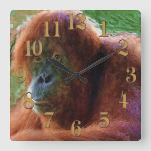 Horloge Carrée Femme en voie de disparition Orangutan Primate Wil