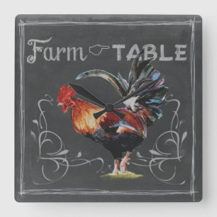Horloge Carrée Ferme pour ajourner le coq