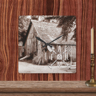 Horloge Carrée Ferme Vie Antique Grange