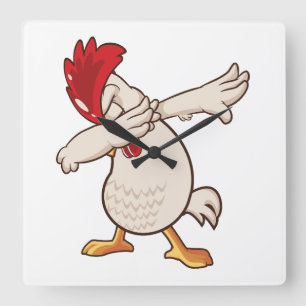 Horloge Carrée Fermier de Dabbing de poulet Danse Dab
