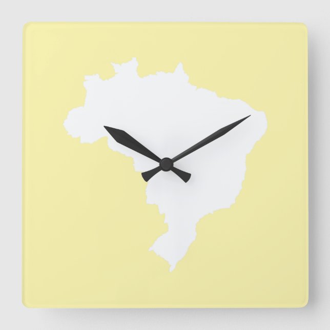 Horloge Carrée Festive de crème au Brésil à Emporio Moffa (Recto)