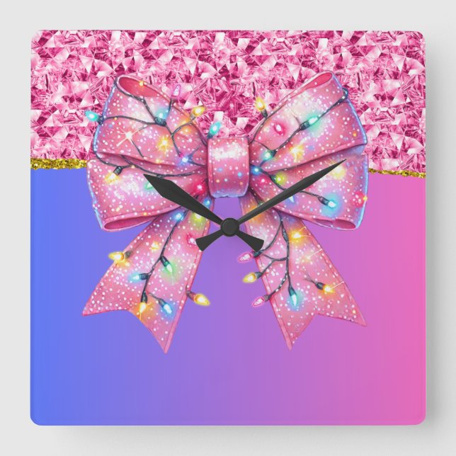 Horloge Carrée Fête de Noël Joyeux Joyeux Joyeux Joyeux Jeu de No (Recto)