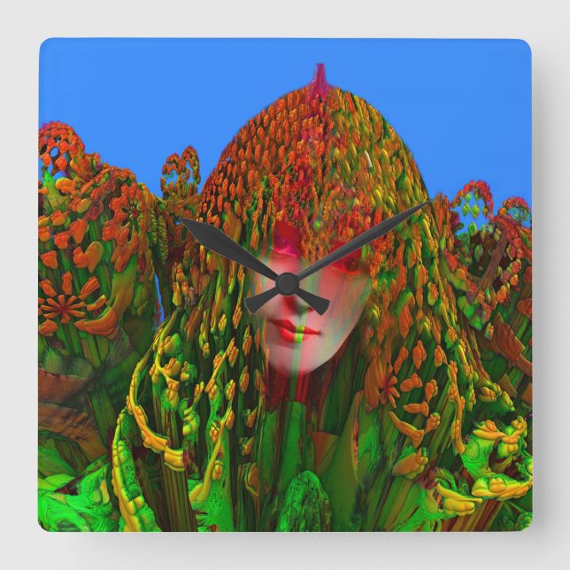 Horloge Carrée Fête Dreadlock (Recto)