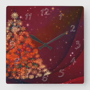 Horloge Carrée Fêtes de Noël