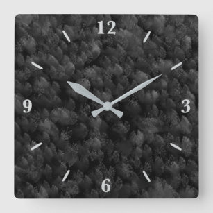 Horloge Carrée Feu D'Artifice Gris Noir Et Coloré Afficher Abstra