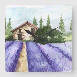 Horloge Carrée Fields French Country Decor Lavender