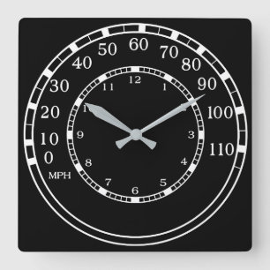 Horloge Carrée Figarations Figaro Car Black Speedometer Clock