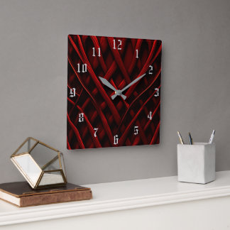 Horloge Carrée Fil rouge enchaîné
