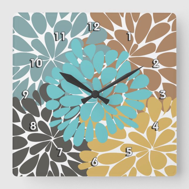 Horloge Carrée Fine mignon Cool Girl Retro Floral Mode (Recto)