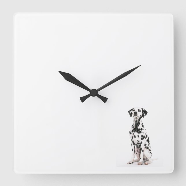 Horloge Carrée Fire Dog Wall Clock (Recto)