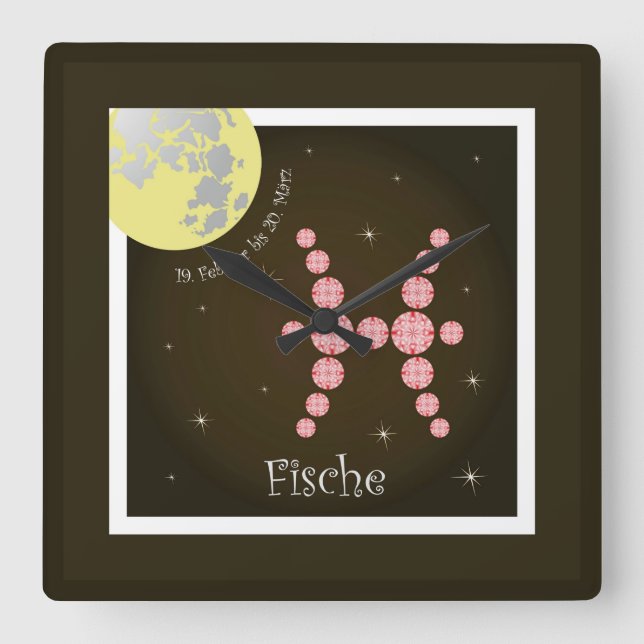 Horloge Carrée Fische 19. Februar bis 20. März Uhr (Recto)