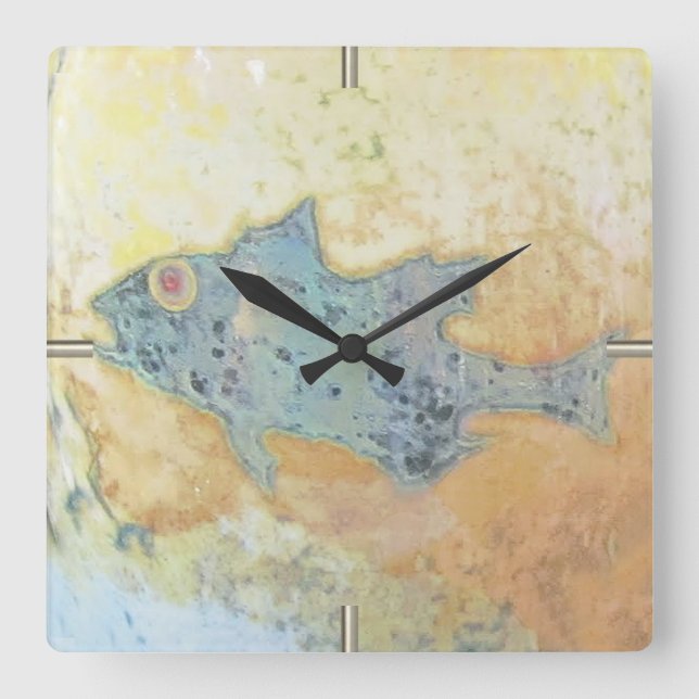 Horloge Carrée Fish in Shallow Water (Recto)