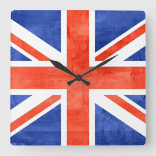Horloge Carrée Flag de Grunge