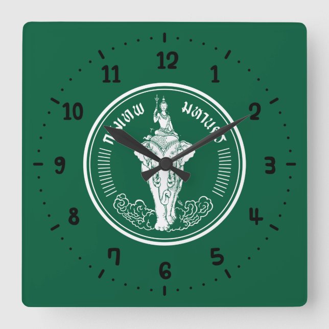 Horloge Carrée Flag of Bangkok, Thaïlande Square Wall Clock (Recto)