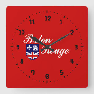 Horloge Carrée Flag of Baton Rouge, Louisiana Square Wall Clock
